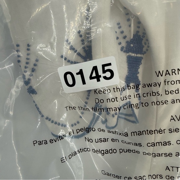 Farm Rio Sea of Fish Maxi Linen blend Dress beaded small NWT - Picture 6 of 16